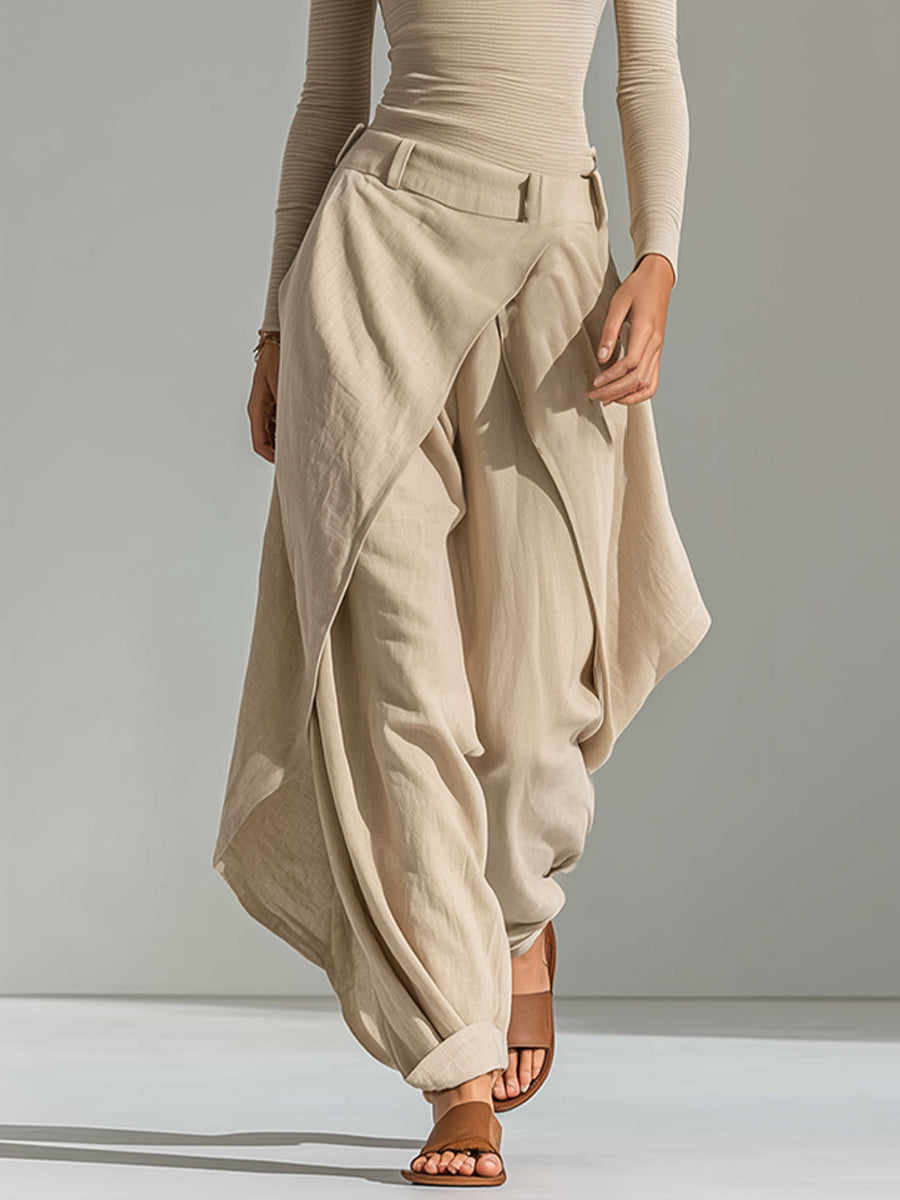 Boat Neck Layered Pants Set