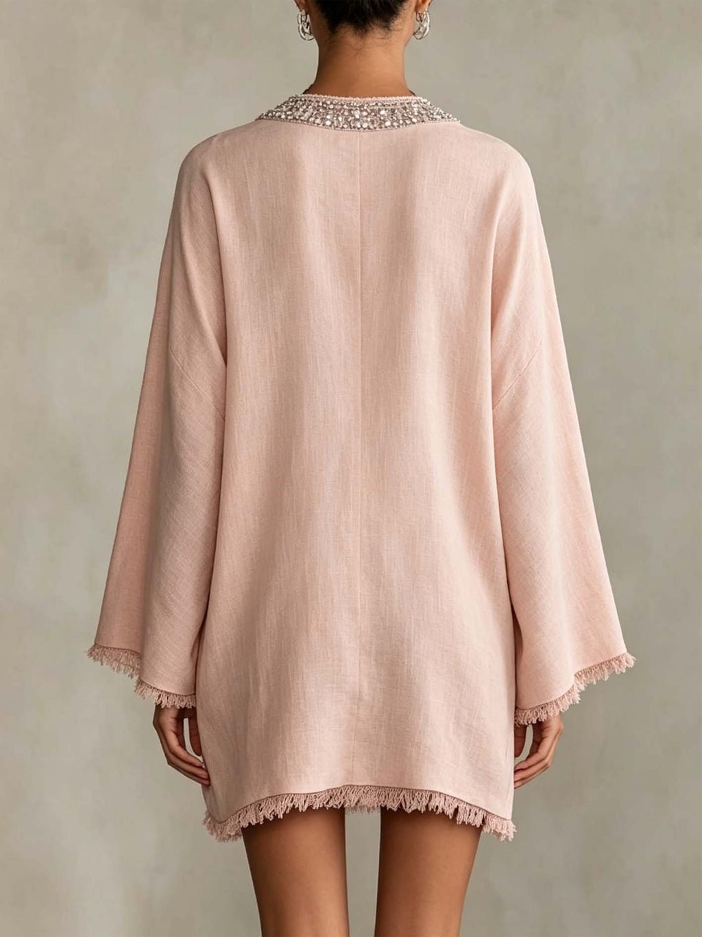 Bohemian Rhinestone Fringe Mini Dress