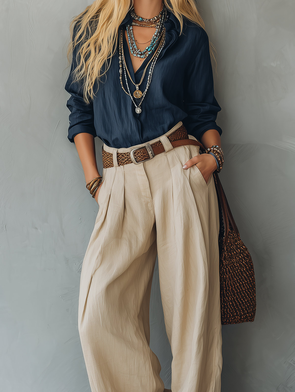 Cotton-Linen Pullover Trouser Set