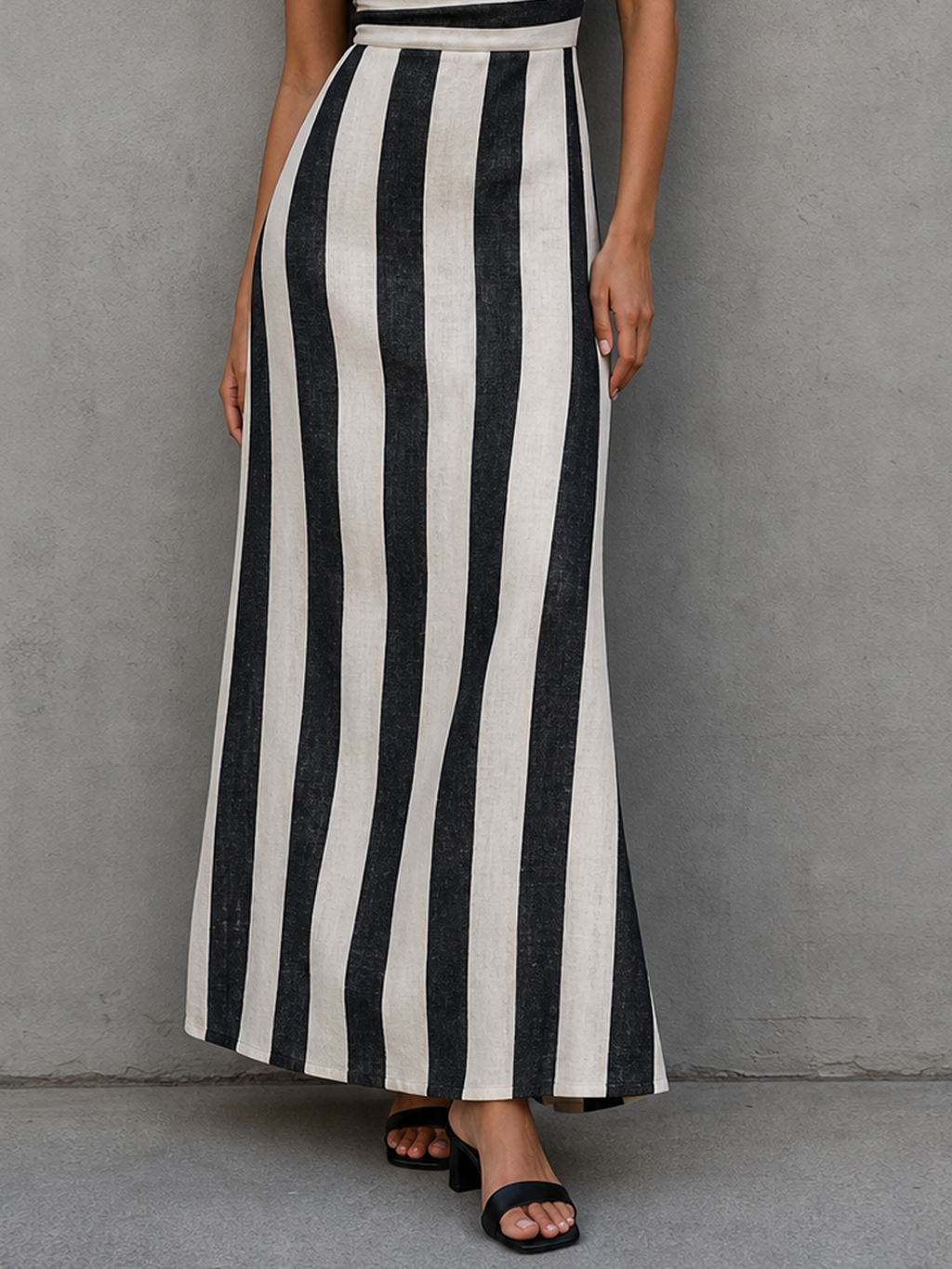 Striped Cowl Neck Maxi Dress
