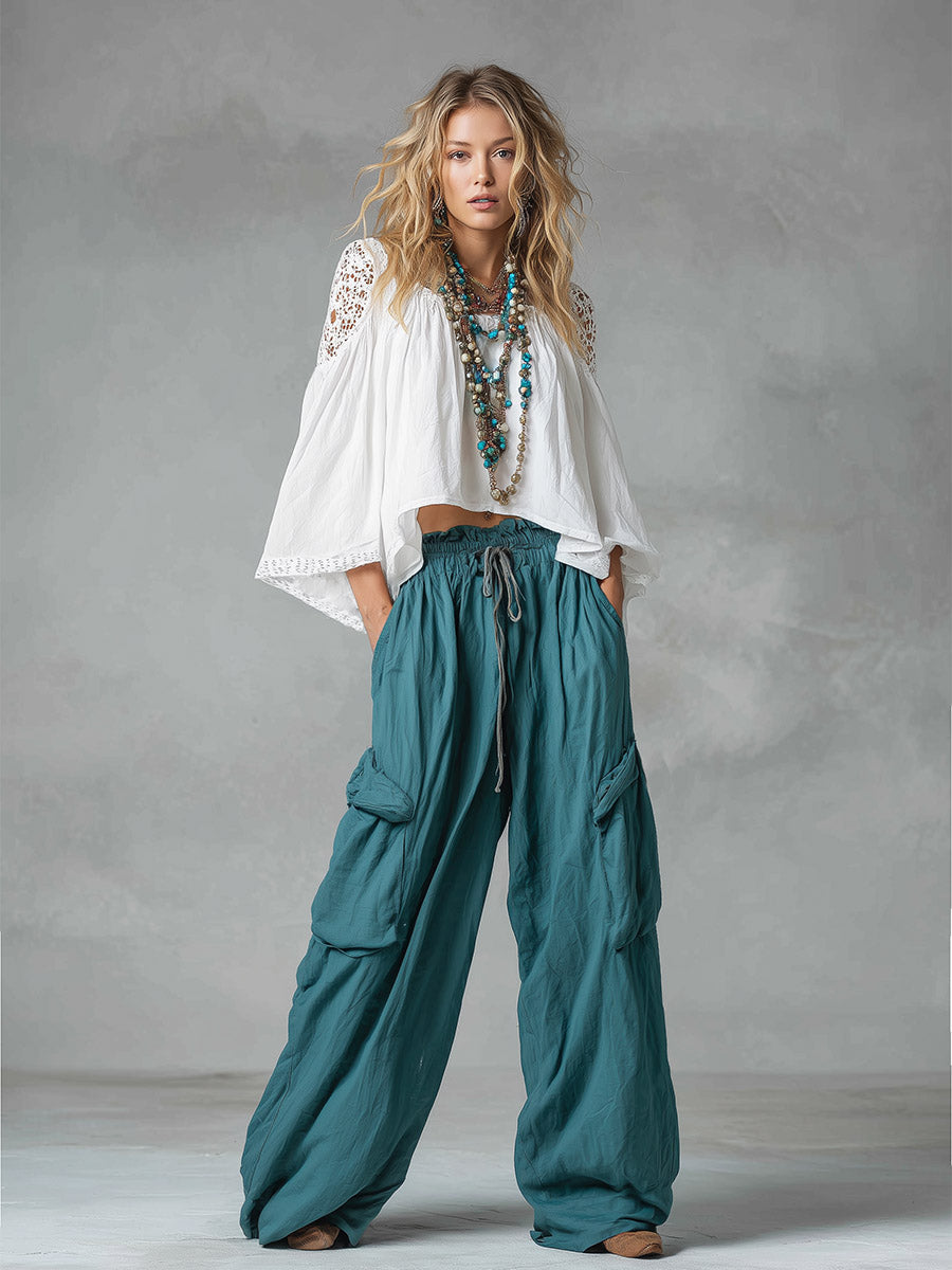 Vintage Lace Utility Pants Set