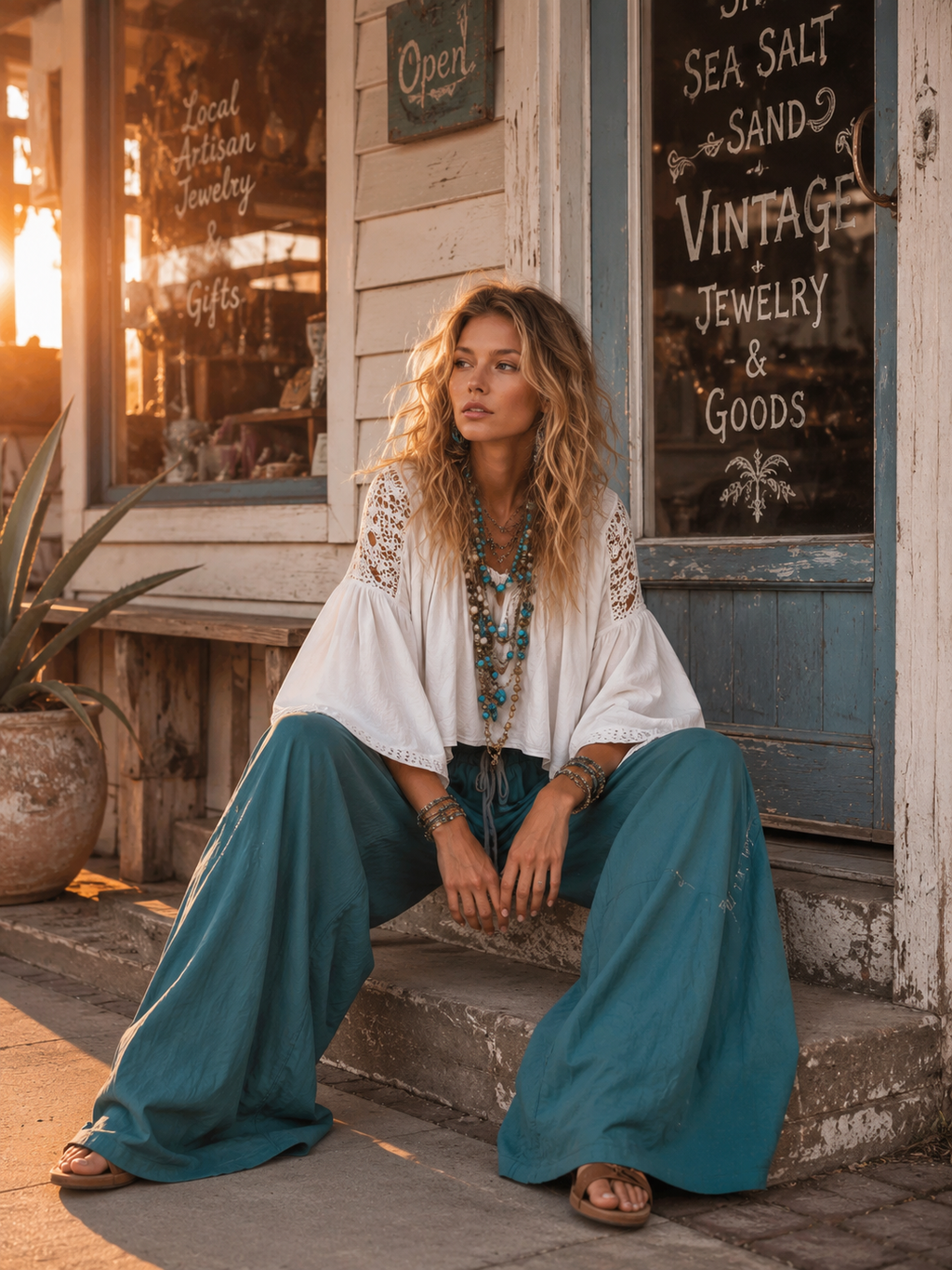 Vintage Lace Utility Pants Set
