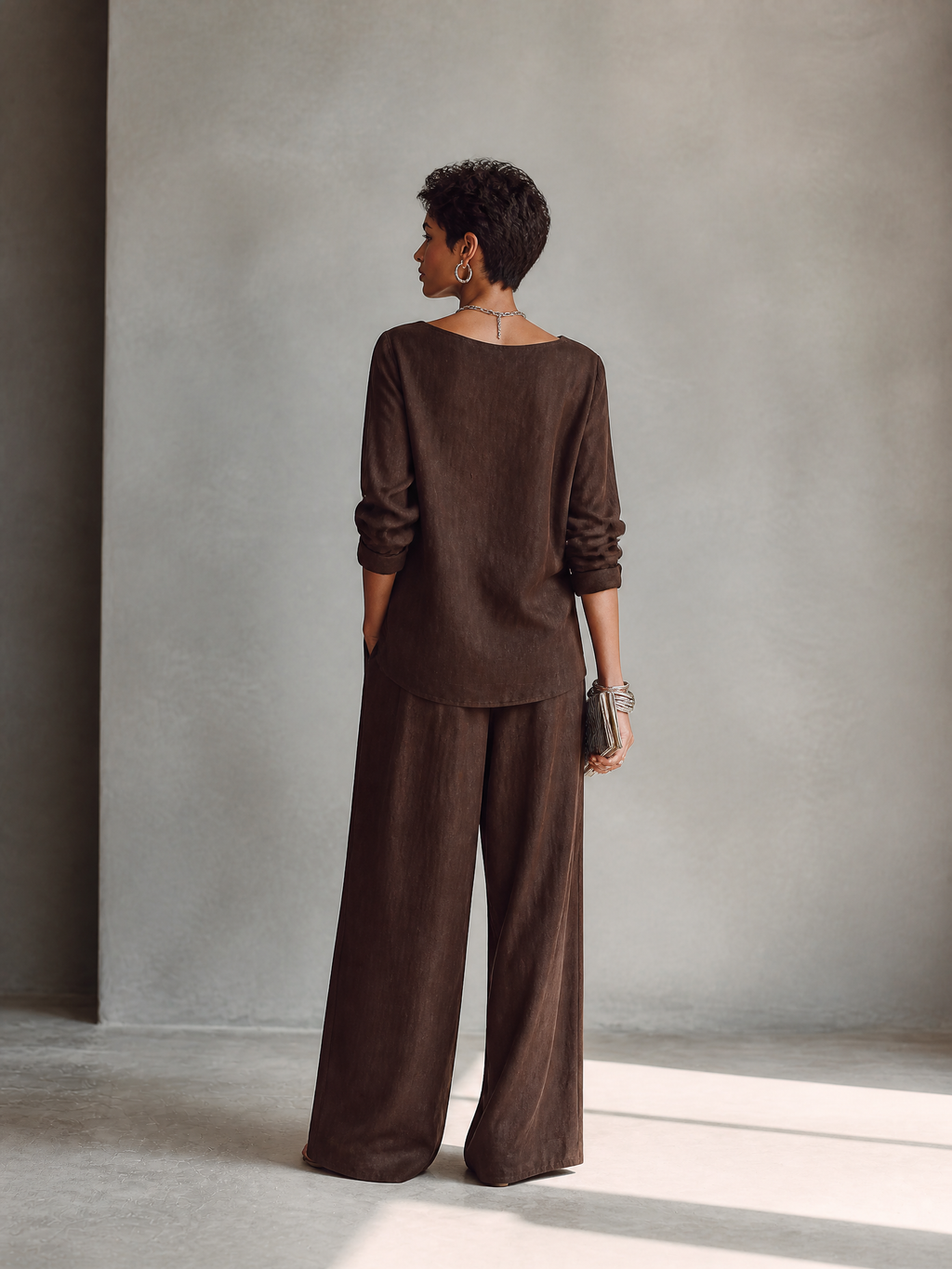 Asymmetric Hem Wide-Leg Set