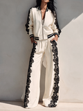 Lace Panel Wide-Leg Set