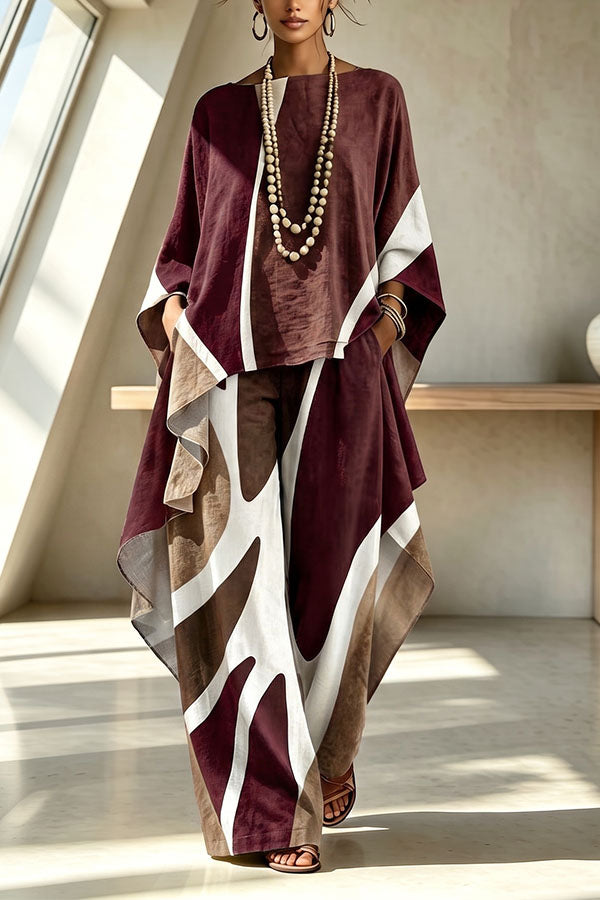 Geometric Pattern Color Blocking Irregular Slanted Set