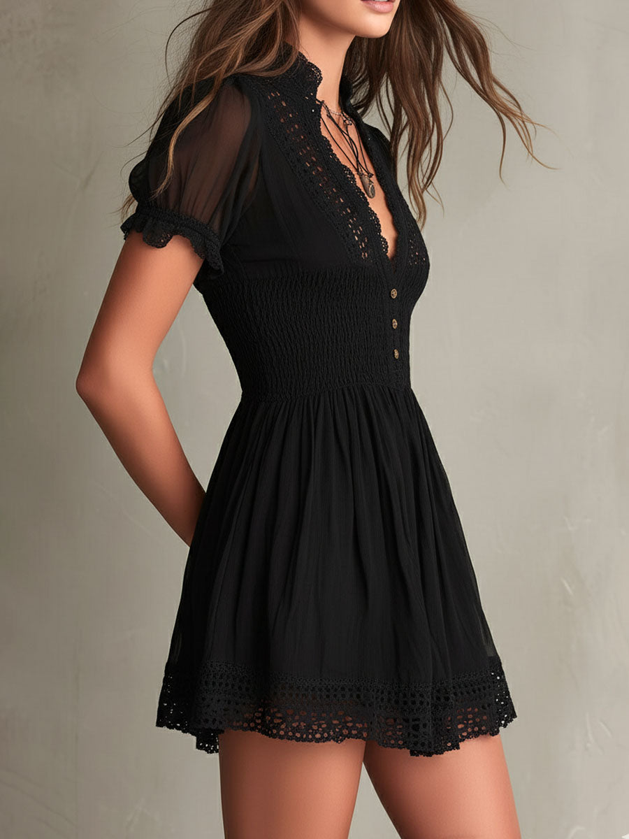 Classic Muse Smocked Mini Dress