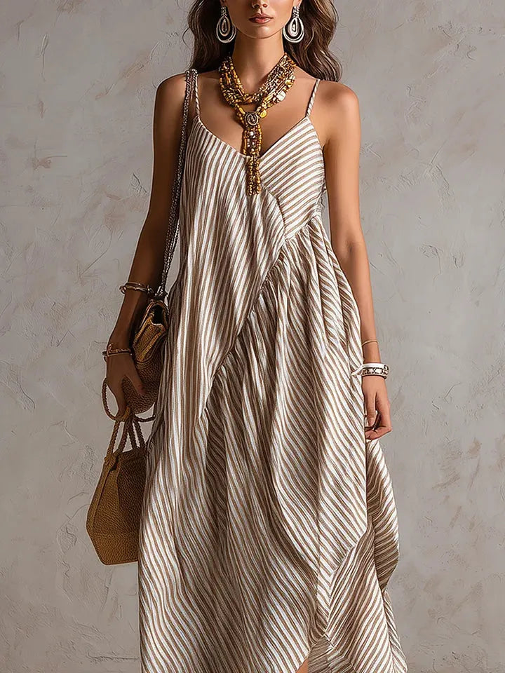 Striped Bohemian Maxi Dress