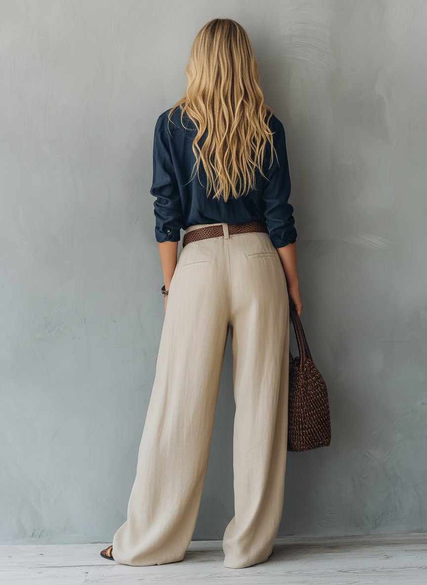 Cotton-Linen Pullover Trouser Set
