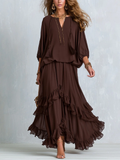 Bohemian Ruffle Chiffon Skirt Set