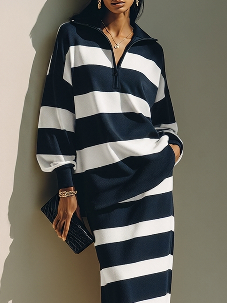 Striped Polo Midi Set