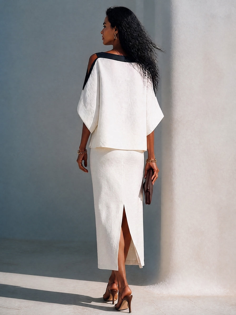 Off-Shoulder Batwing Midi Set
